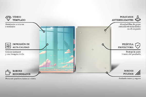 Tagliere in vetro temperato Paradiso da favola