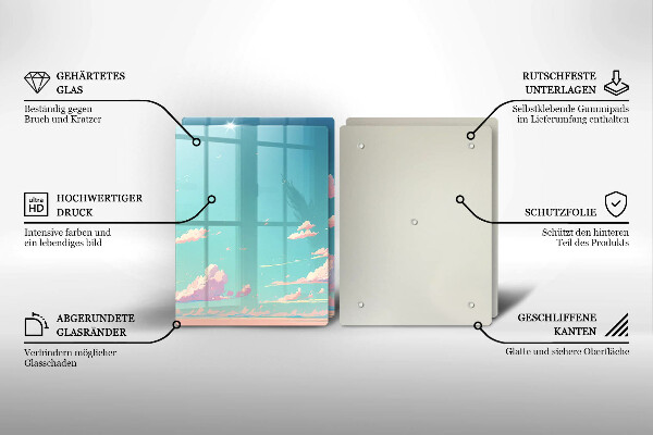 Tagliere in vetro temperato Paradiso da favola