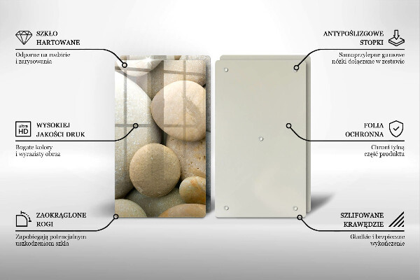 Tagliere in vetro temperato Modello di pietre ovali