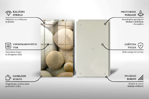 Tagliere in vetro temperato Modello di pietre ovali