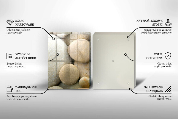 Tagliere in vetro temperato Modello di pietre ovali