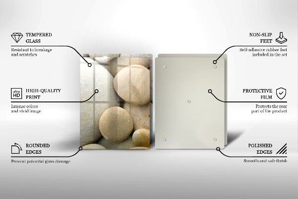 Tagliere in vetro temperato Modello di pietre ovali
