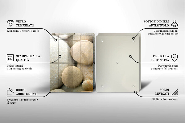 Tagliere in vetro temperato Modello di pietre ovali