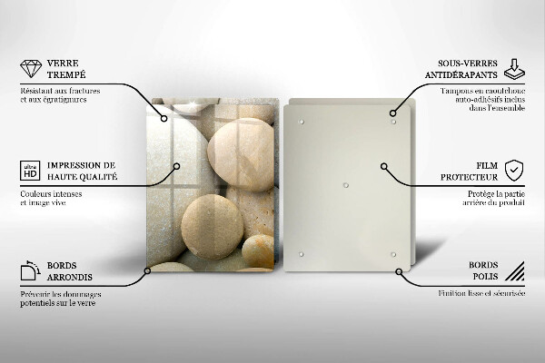 Tagliere in vetro temperato Modello di pietre ovali