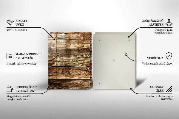 Tagliere in vetro temperato Struttura della plancia di legno
