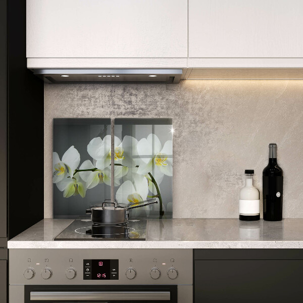 Tagliere in vetro temperato Fiori di orchidea bianca