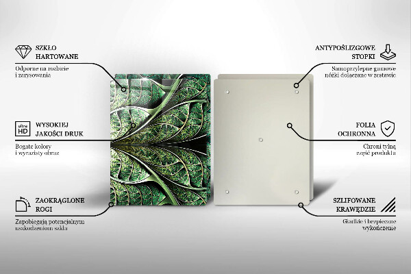 Tagliere in vetro temperato Struttura della nervatura fogliare