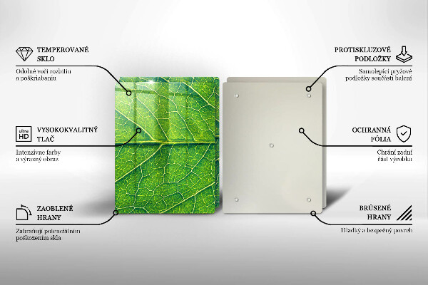 Tagliere in vetro temperato Vene delle foglie naturali
