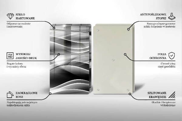 Tagliere in vetro temperato Linee astratte di fumo