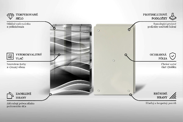 Tagliere in vetro temperato Linee astratte di fumo