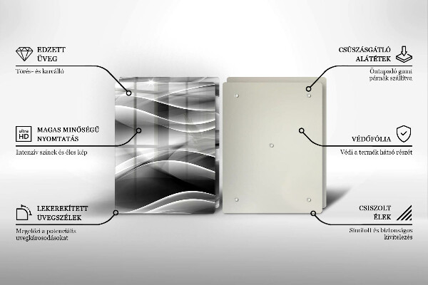 Tagliere in vetro temperato Linee astratte di fumo