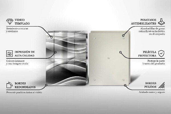 Tagliere in vetro temperato Linee astratte di fumo