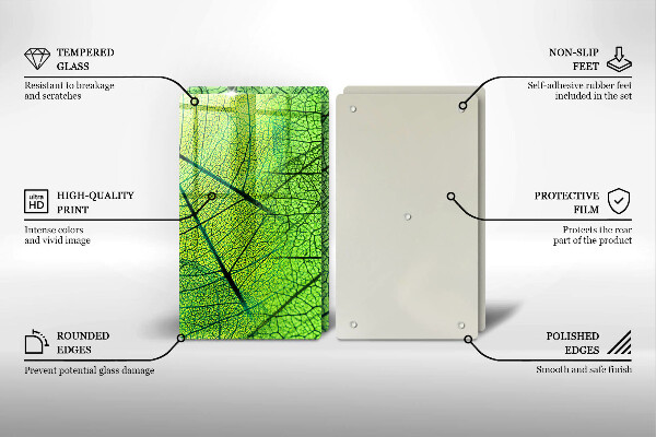 Tagliere in vetro temperato Vene delle foglie naturali