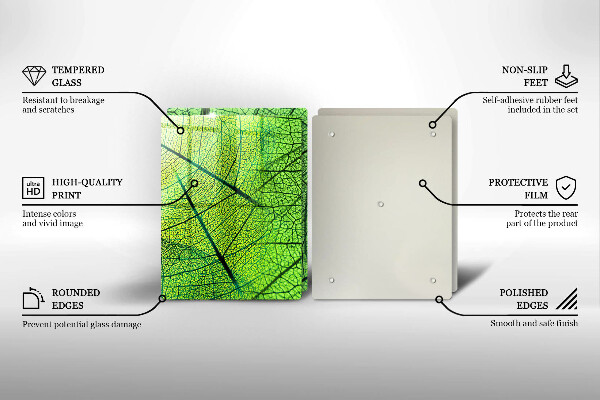 Tagliere in vetro temperato Vene delle foglie naturali