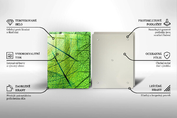 Tagliere in vetro temperato Vene delle foglie naturali