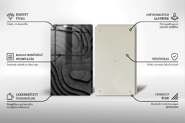 Tagliere in vetro temperato Forme di pietra 3D