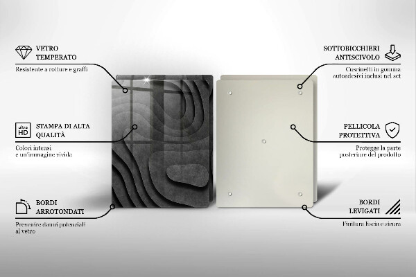 Tagliere in vetro temperato Forme di pietra 3D