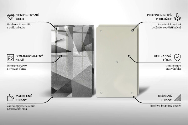 Tagliere in vetro temperato Astrazione tagliente concreta