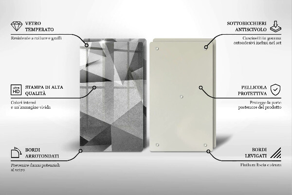Tagliere in vetro temperato Astrazione tagliente concreta