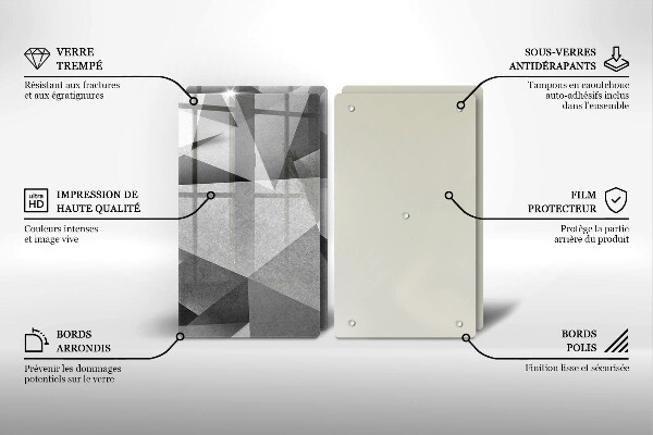 Tagliere in vetro temperato Astrazione tagliente concreta