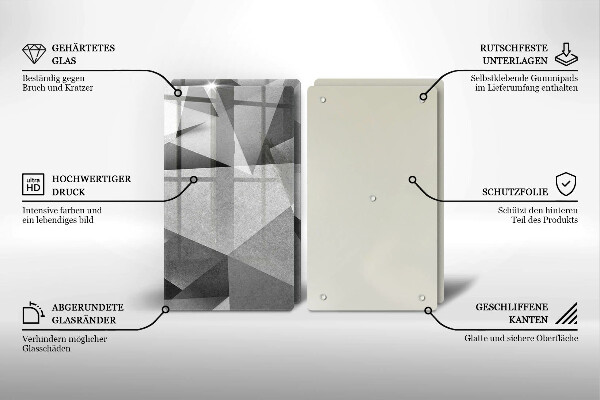 Tagliere in vetro temperato Astrazione tagliente concreta