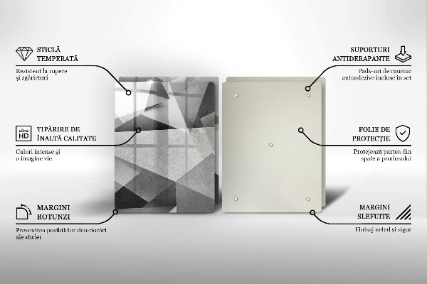 Tagliere in vetro temperato Astrazione tagliente concreta