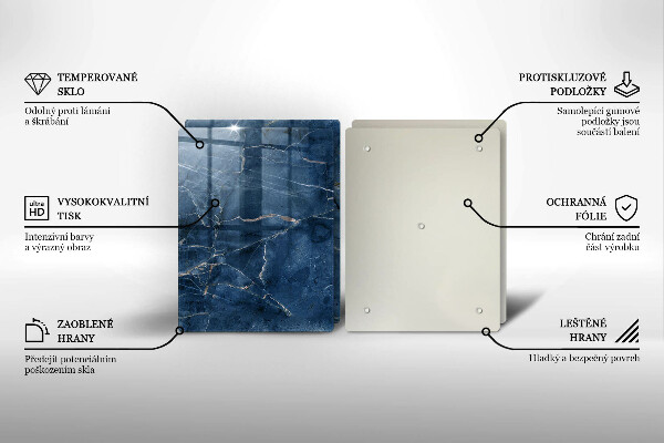 Tagliere in vetro temperato Trama di pietra di marmo