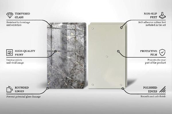 Tagliere in vetro temperato Trama di pietra