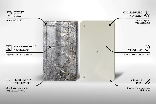 Tagliere in vetro temperato Trama di pietra