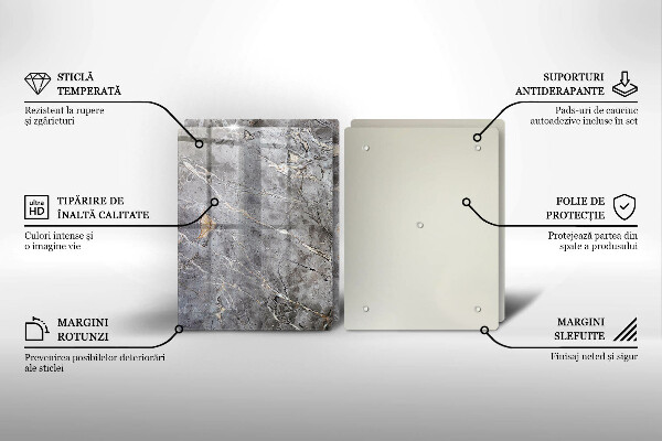 Tagliere in vetro temperato Trama di pietra