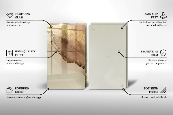 Tagliere in vetro temperato Astrazione dell'oro