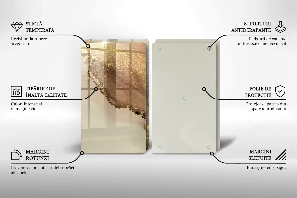 Tagliere in vetro temperato Astrazione dell'oro