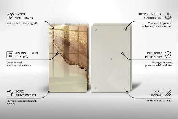 Tagliere in vetro temperato Astrazione dell'oro