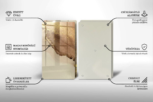 Tagliere in vetro temperato Astrazione dell'oro