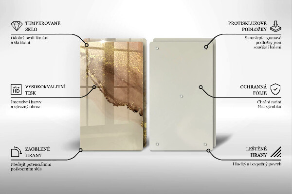 Tagliere in vetro temperato Astrazione dell'oro