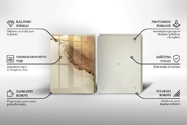 Tagliere in vetro temperato Astrazione dell'oro