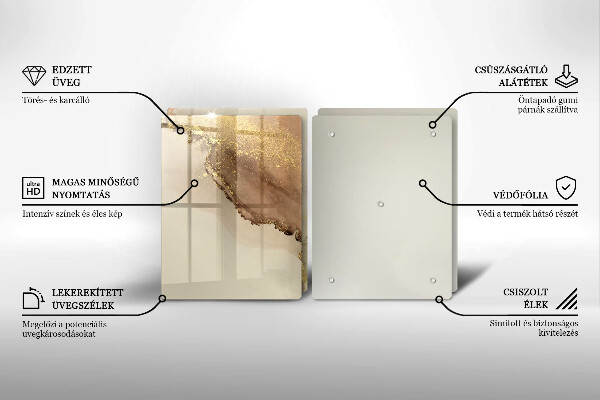 Tagliere in vetro temperato Astrazione dell'oro