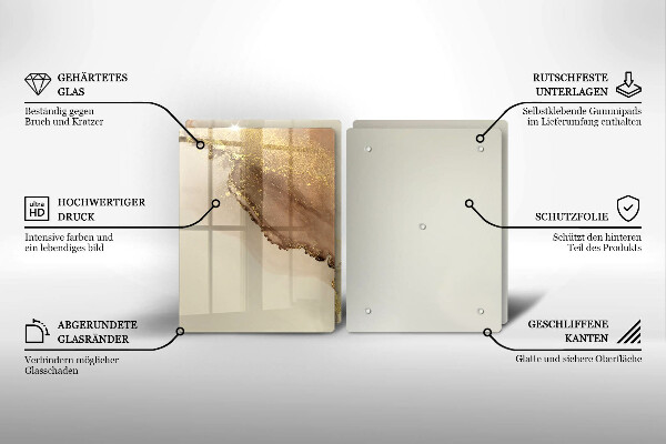 Tagliere in vetro temperato Astrazione dell'oro