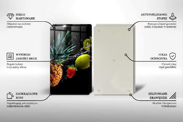 Tagliere in vetro temperato Frutta in acqua