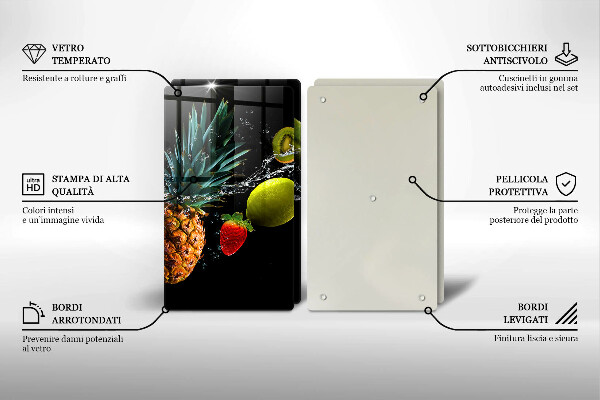 Tagliere in vetro temperato Frutta in acqua