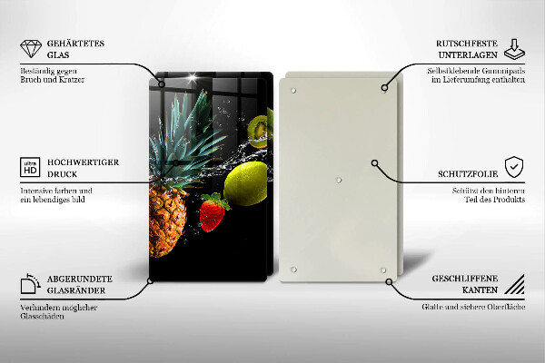 Tagliere in vetro temperato Frutta in acqua