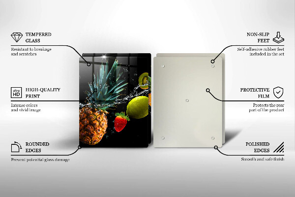 Tagliere in vetro temperato Frutta in acqua