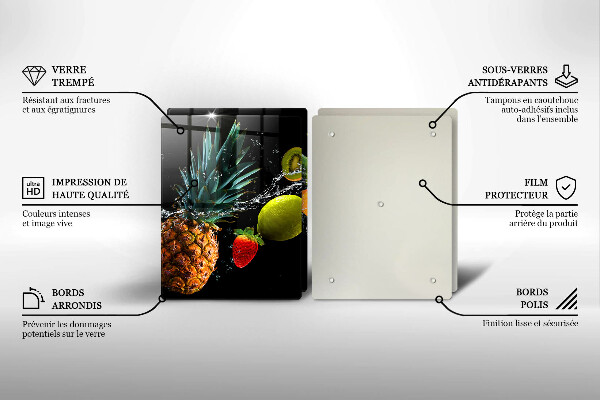 Tagliere in vetro temperato Frutta in acqua