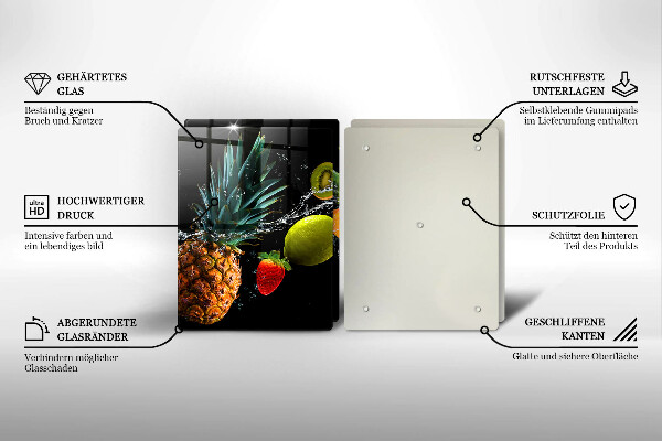 Tagliere in vetro temperato Frutta in acqua