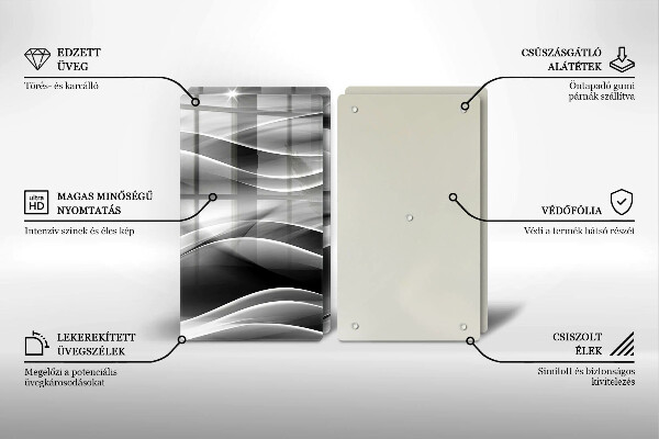 Tagliere in vetro temperato Linee delicate di astrazione