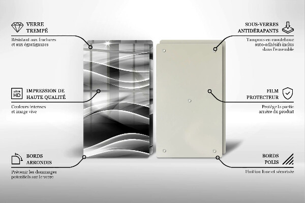 Tagliere in vetro temperato Linee delicate di astrazione