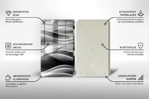 Tagliere in vetro temperato Linee delicate di astrazione