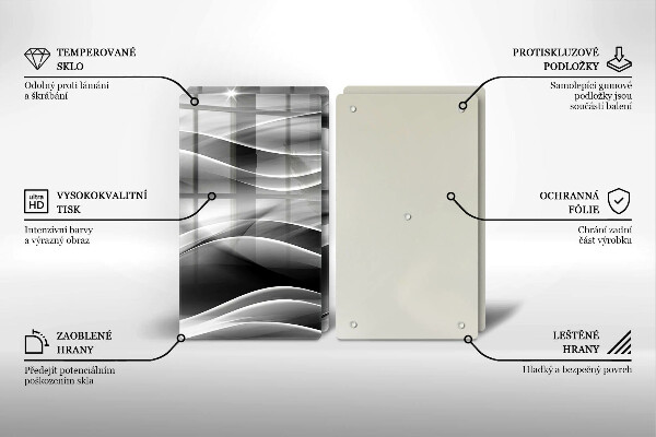 Tagliere in vetro temperato Linee delicate di astrazione