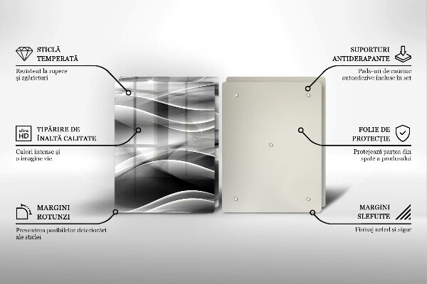 Tagliere in vetro temperato Linee delicate di astrazione