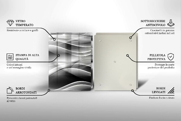 Tagliere in vetro temperato Linee delicate di astrazione